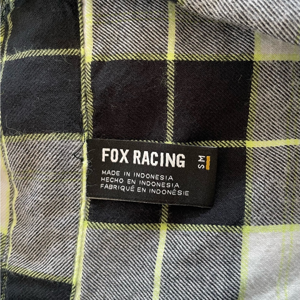 New Fox Racing Women’s Sz Small Pines Flannel Yellow Black Plaid - Picture 2 of 6